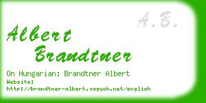 albert brandtner business card